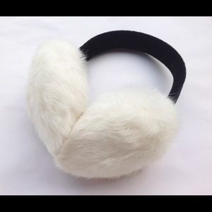 White rabbit fur ear muffs
